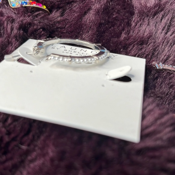 Laundry by Shelli Segal Silver Hoop Earrings - Picture 4 of 4